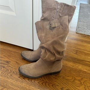 Slouched Tan Tall Boots